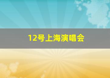 12号上海演唱会