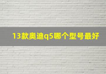 13款奥迪q5哪个型号最好