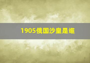 1905俄国沙皇是谁