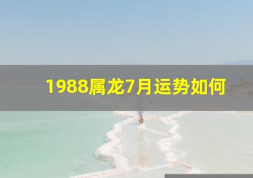 1988属龙7月运势如何