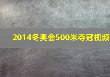 2014冬奥会500米夺冠视频