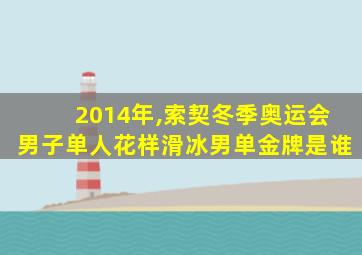 2014年,索契冬季奥运会男子单人花样滑冰男单金牌是谁