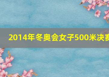 2014年冬奥会女子500米决赛