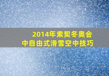 2014年索契冬奥会中自由式滑雪空中技巧