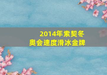 2014年索契冬奥会速度滑冰金牌