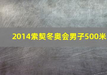 2014索契冬奥会男子500米