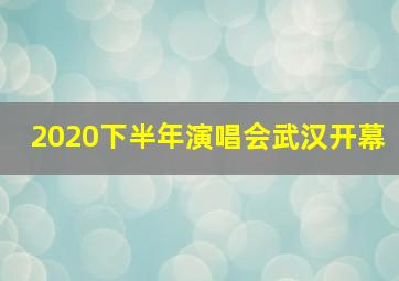 2020下半年演唱会武汉开幕