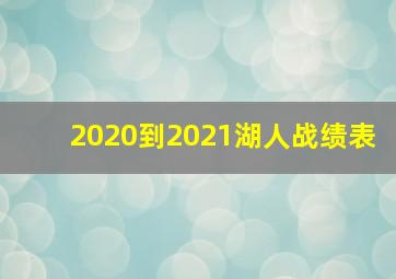 2020到2021湖人战绩表