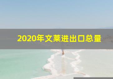 2020年文莱进出口总量