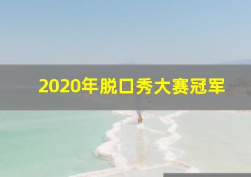 2020年脱口秀大赛冠军