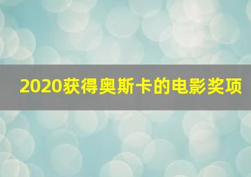 2020获得奥斯卡的电影奖项