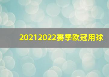 20212022赛季欧冠用球