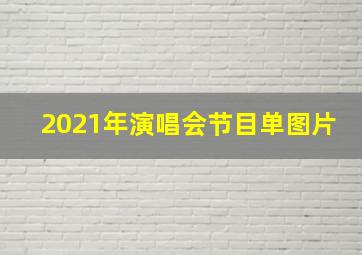 2021年演唱会节目单图片