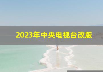 2023年中央电视台改版