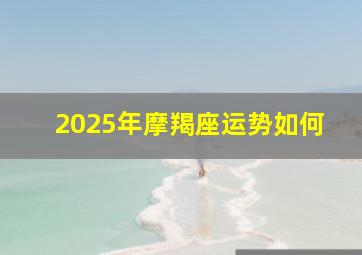 2025年摩羯座运势如何