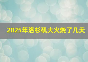 2025年洛杉矶大火烧了几天