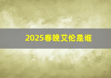 2025春晚艾伦是谁