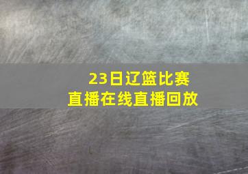 23日辽篮比赛直播在线直播回放