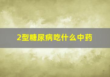 2型糖尿病吃什么中药