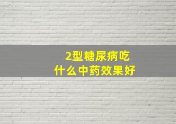 2型糖尿病吃什么中药效果好