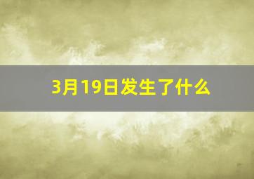 3月19日发生了什么