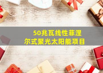 50兆瓦线性菲涅尔式聚光太阳能项目