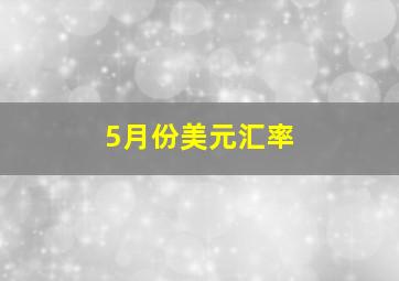 5月份美元汇率