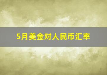 5月美金对人民币汇率