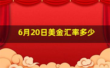 6月20日美金汇率多少