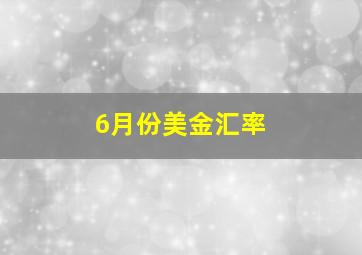 6月份美金汇率