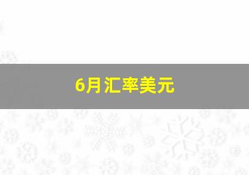 6月汇率美元