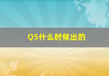 Q5什么时候出的