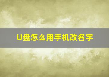 U盘怎么用手机改名字