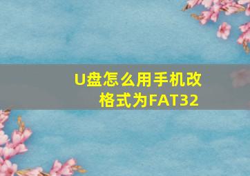 U盘怎么用手机改格式为FAT32