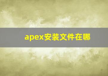 apex安装文件在哪