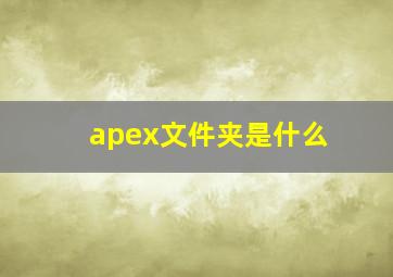 apex文件夹是什么