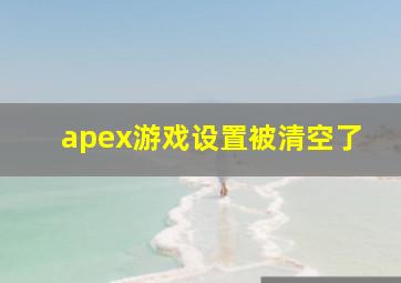 apex游戏设置被清空了