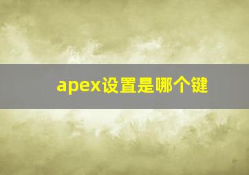 apex设置是哪个键