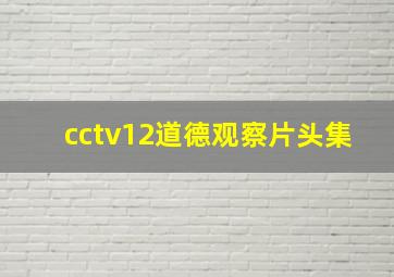 cctv12道德观察片头集