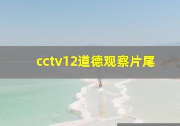 cctv12道德观察片尾