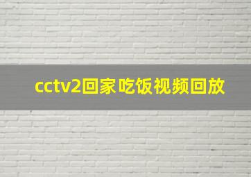 cctv2回家吃饭视频回放