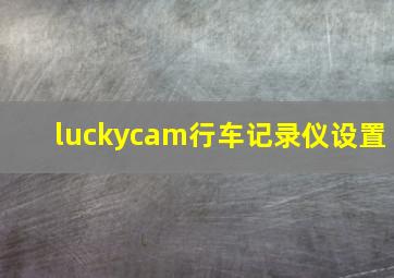 luckycam行车记录仪设置