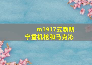 m1917式勃朗宁重机枪和马克沁