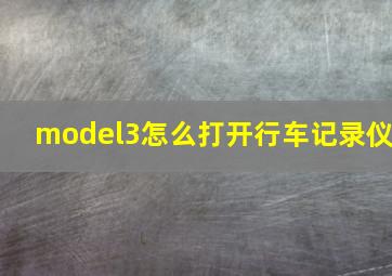 model3怎么打开行车记录仪