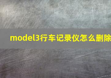 model3行车记录仪怎么删除