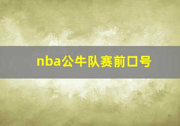 nba公牛队赛前口号