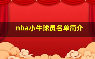 nba小牛球员名单简介