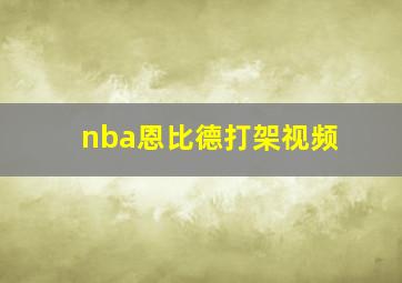 nba恩比德打架视频