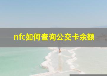 nfc如何查询公交卡余额