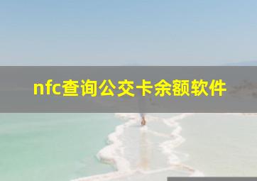 nfc查询公交卡余额软件